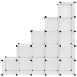Berkfield Home Storage Cube Organiser with 15 Cubes Transparent PP in Clear - thumbnail 3