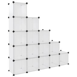 Berkfield Home Storage Cube Organiser with 15 Cubes Transparent PP in Clear - thumbnail 5