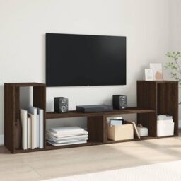 Berkfield Home TV Cabinets 2 pcs Brown Oak 75x30x50 cm Engineered Wood - Size: 75 x 30 x 50 cm - thumbnail 1