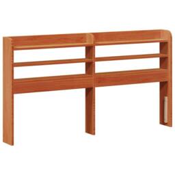 Berkfield Home Bed Frame with Headboard Wax Brown 150 x 200 cm Solid Pine Wood - thumbnail 4