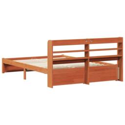 Berkfield Home Bed Frame with Headboard Wax Brown 150 x 200 cm Solid Pine Wood - thumbnail 8