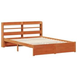 Berkfield Home Bed Frame with Headboard Wax Brown 150 x 200 cm Solid Pine Wood - thumbnail 5