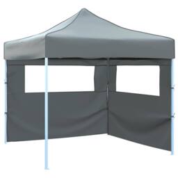 Berkfield Home Durable Foldable Party Tent Pop-Up with 2 Sidewalls 3x3 m Anthracite in Dark Grey - thumbnail 2