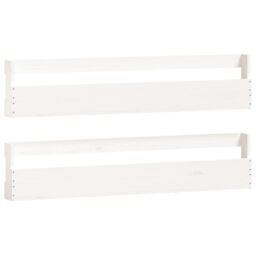 Berkfield Home Wall-mounted Shoe Racks 2 pcs White 110x9x23 cm Solid Wood Pine - Size: 110 x 9 x 23 cm - thumbnail 2