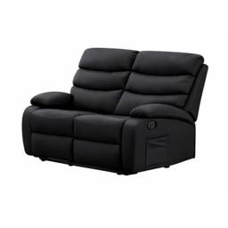 Kidsaw 2 Seater Manual Recliner Sofa BLACK PU Fabric - thumbnail 2