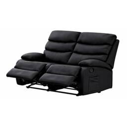 Kidsaw 2 Seater Manual Recliner Sofa BLACK PU Fabric - thumbnail 3