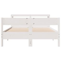 Berkfield Home Bed Frame without Mattress White 120x190 cm Small Double Solid Wood Pine - thumbnail 4