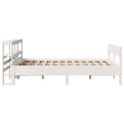 Berkfield Home Bed Frame without Mattress White 120x190 cm Small Double Solid Wood Pine - thumbnail 5