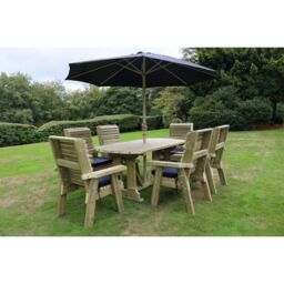 Churnet Valley Garden Furniture Ltd Ergo 6 Chairs Table Set - Min. Assembly Required - Set of Cushions Inc in Brown - thumbnail 4