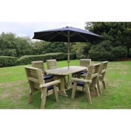 Churnet Valley Garden Furniture Ltd Ergo 6 Chairs Table Set - Min. Assembly Required - Set of Cushions Inc in Brown - thumbnail 3