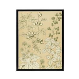 "Artery8 Wild Rose Ivy Blackberry Botanical Jones Framed Canvas Wall Art in Beige - Size: W12"" x H16""" - thumbnail 1
