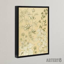 "Artery8 Wild Rose Ivy Blackberry Botanical Jones Framed Canvas Wall Art in Beige - Size: W12"" x H16""" - thumbnail 2