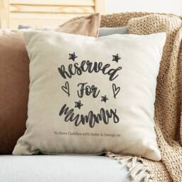 Aye Do Gifts Women's Personalised Reserved for Mummy Cushion in Beige - Size: 40 cm x 40 cm