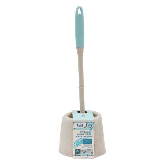 JVL Pro Clean Anti-Bacteria Rubber Toilet Brush & Holder in Blue - image 1
