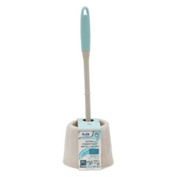JVL Pro Clean Anti-Bacteria Rubber Toilet Brush & Holder in Blue - thumbnail 1