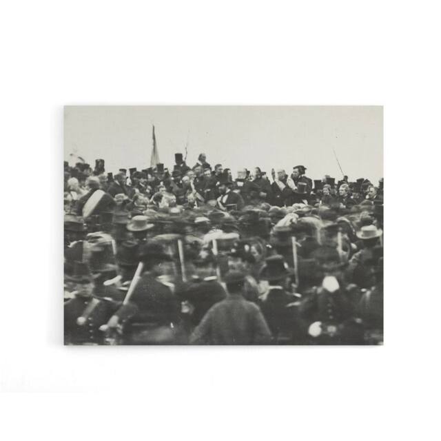 "Artery8 President Abraham Lincoln Gettysburg Address Canvas Wall Art Print in Grey - Size: W18"" x H24""" - image 1