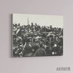 "Artery8 President Abraham Lincoln Gettysburg Address Canvas Wall Art Print in Grey - Size: W18"" x H24""" - thumbnail 2