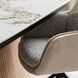 HOME LUXE INTERIOR Monaco Grey Stone Extending Dining Set 6 Maryland Swivel Chairs - thumbnail 5