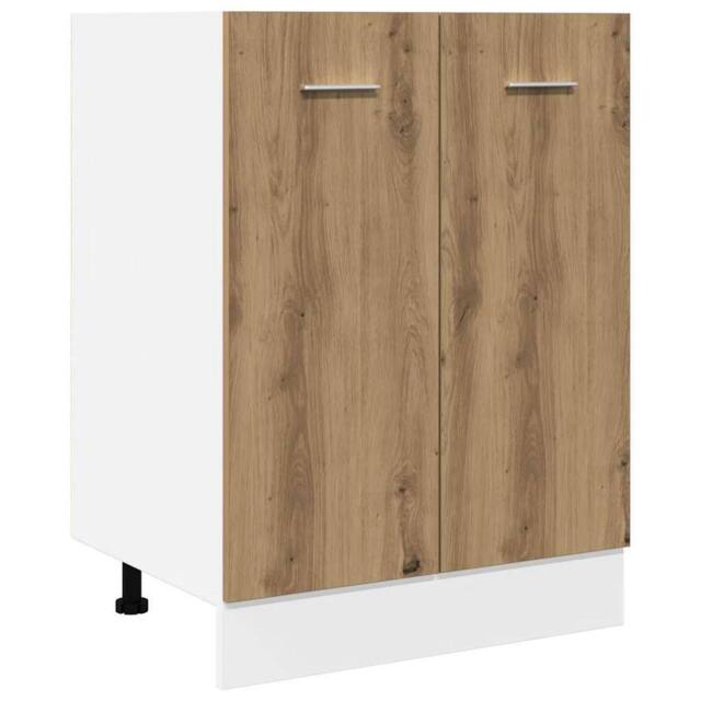 Berkfield Home Bottom Cabinet Lyon Artisan Oak 60x46x81.5 cm Engineered Wood in Brown - image 1