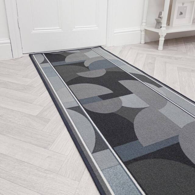 runrug Hallway Runner Rug - Non-Slip, Hardwearing, 5.4mm - 'Malis' in Grey - Size: 100 cm x 270 cm - image 1