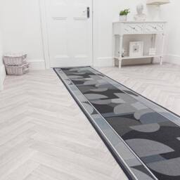 runrug Hallway Runner Rug - Non-Slip, Hardwearing, 5.4mm - 'Malis' in Grey - Size: 100 cm x 270 cm - thumbnail 3