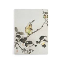 "Artery8 Bunting On Blossom Branch Canvas Wall Art Print Ohara Koson in Grey - Size: W18"" x H24""" - thumbnail 1