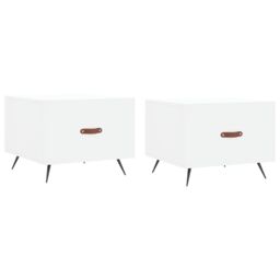 Berkfield Home Coffee Tables 2 pcs White 50x50x40 cm Engineered Wood - Size: 50 x 50 x 40 cm - thumbnail 2