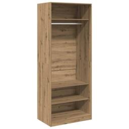 Berkfield Home Wardrobe Artisian Oak 80x50x200 cm Engineered Wood in Brown - Size: 80 x 50 x 200 cm - thumbnail 3