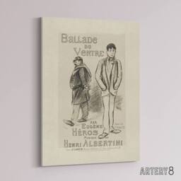 "Artery8 Ballade du Ventre Theatre Poster Steinlen Canvas Wall Art in Beige - Size: W18"" x H24""" - thumbnail 2