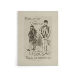 "Artery8 Ballade du Ventre Theatre Poster Steinlen Canvas Wall Art in Beige - Size: W18"" x H24""" - thumbnail 1