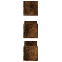 Berkfield Home Durable Wall Shelves 3 pcs Smoked Oak 58x18x18 cm Engineered Wood in Brown - Size: 58 x 18 x 18 cm - thumbnail 5