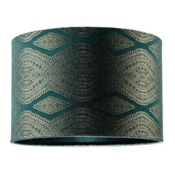 Happy Homewares Sophisticated Forest Green Lamp Shade with Intricate Geometric Pattern in Dark Green - Size: 12 inches