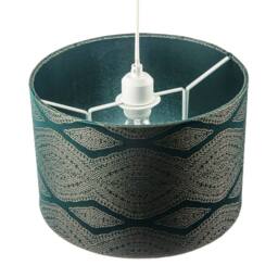 Happy Homewares Sophisticated Forest Green Lamp Shade with Intricate Geometric Pattern in Dark Green - Size: 12 inches - thumbnail 2