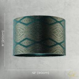 Happy Homewares Sophisticated Forest Green Lamp Shade with Intricate Geometric Pattern in Dark Green - Size: 12 inches - thumbnail 6