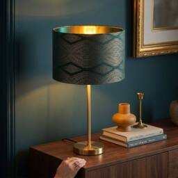 Happy Homewares Sophisticated Forest Green Lamp Shade with Intricate Geometric Pattern in Dark Green - Size: 12 inches - thumbnail 5
