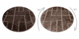 RugsX Dywaniki Łazienkowe Rug in Brown - Size: 100 cm diameter - thumbnail 3