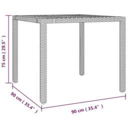 Berkfield Home Garden Table with Wooden Top Grey Poly Rattan&Solid Wood Acacia - thumbnail 6
