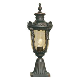 Loops Outdoor IP44 1 Bulb Wall Ground Pedestal Old Bronze LED E27 100W - thumbnail 1