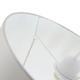Happy Homewares Modern Satin Fabric Pendant Light Shade with Acrylic Droplets in Grey - Size: 12 inches - thumbnail 3