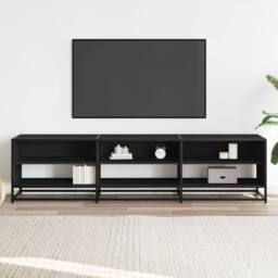 Berkfield Home TV Cabinet Black 180x40x46 cm Engineered Wood - Size: 180 x 40 x 46 cm - thumbnail 3