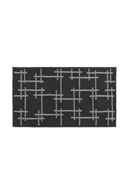 JVL Vector Machine Washable Latex Backed Doormat, 40x70cm, Black - Size: 40 cm x 70 cm