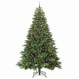 Berkfield Home Artificial Christmas Tree with 300 LEDs Green 240 cm PE & PVC - thumbnail 3