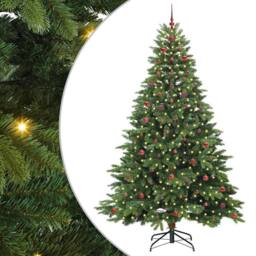 Berkfield Home Artificial Christmas Tree with 300 LEDs Green 240 cm PE & PVC - thumbnail 2