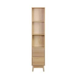 sweeek 3-shelf storage column wood decor with 2 drawers in Beige - thumbnail 3