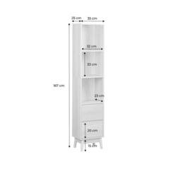 sweeek 3-shelf storage column wood decor with 2 drawers in Beige - thumbnail 5