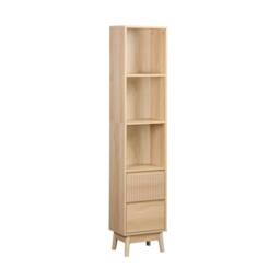sweeek 3-shelf storage column wood decor with 2 drawers in Beige - thumbnail 2