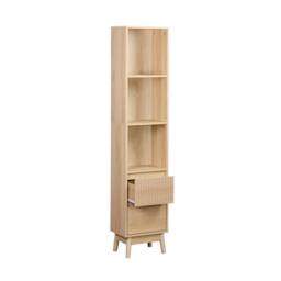sweeek 3-shelf storage column wood decor with 2 drawers in Beige - thumbnail 4