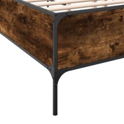 Berkfield Home Durable Bed Frame without Mattress Smoked Oak 140x200 cm in Brown - thumbnail 7
