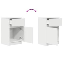 Berkfield Home Bedside Cabinet White 39x35x65 cm Engineered Wood - Size: 39 x 35 x 65 cm - thumbnail 9