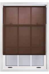Furnished Mocha Brown Daylight Roller Blinds - Trimmable Window Shade in Chocolate - Size: 95 cm width x 165 cm drop - thumbnail 1